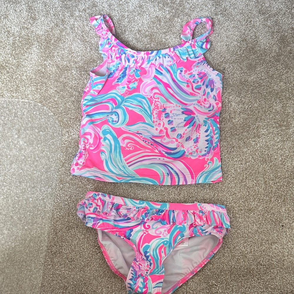 Lilly Pulitzer Pink and Blue Kids Bikini